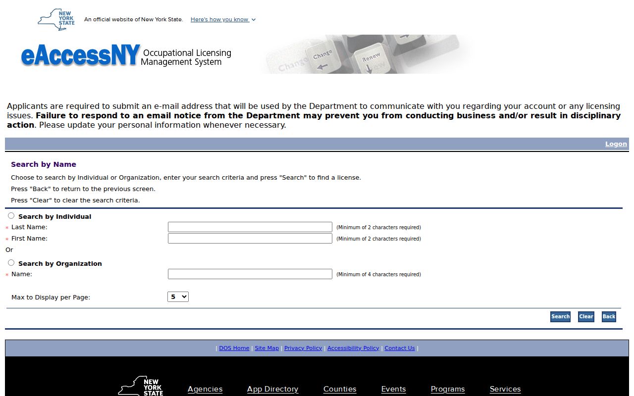 Smithtown resident lookup eAccessNY license search