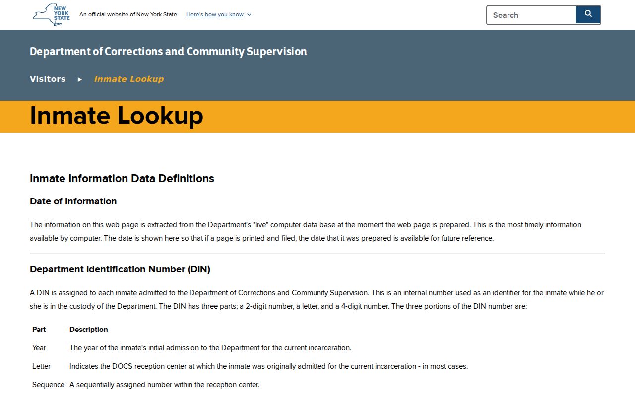 Smithtown resident lookup New York DOCCS state-system search