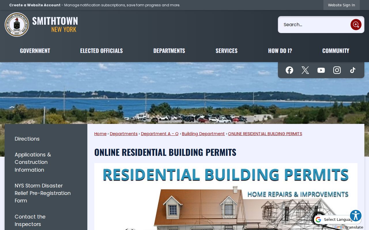 Smithtown street directory residential permit and property-status source